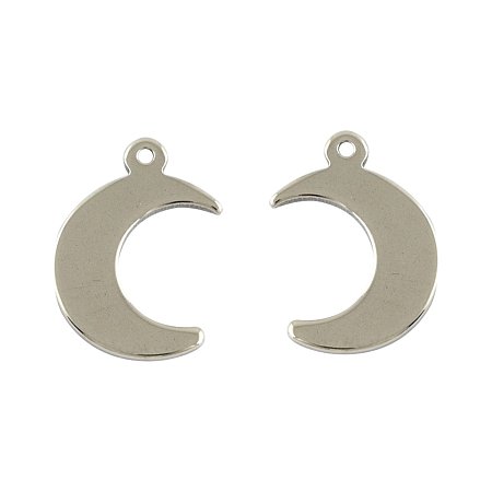 NBEADS 200pcs Stainless Steel DIY Crescent Moon Charms Pendants Bracelet Necklace Jewelry Making Accessory