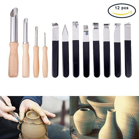 BENECREAT Stainless Steel Circle Shape Carving Clay Pottery Ceramic Tools Sculpture Tools