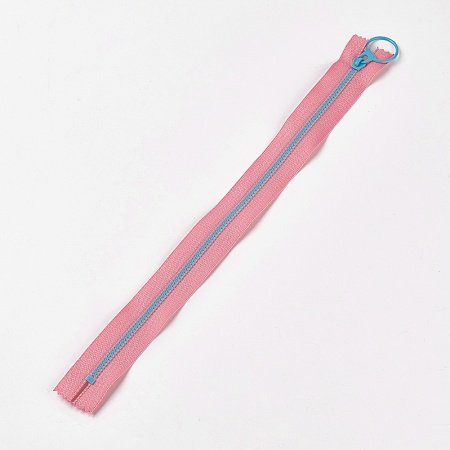 Honeyhandy Garment Accessories, Nylon and Resin Closed-end Zipper, Zip-fastener Component, Pink, 33.3~33.5x2.8x0.2cm