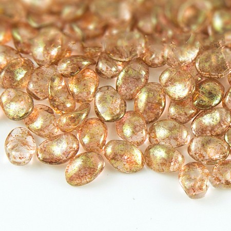 NBEADS Czech Glass Beads, Tulip Petal/Lily Petal, SandyBrown, 8.5x6x4mm, Hole: 1mm; about 37pcs/10g