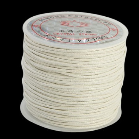 ARRICRAFT 10 Rolls 1mm Waxed Cotton Cord Beading Thread Braided String 25m per Roll for Jewelry Crafting Supplies White