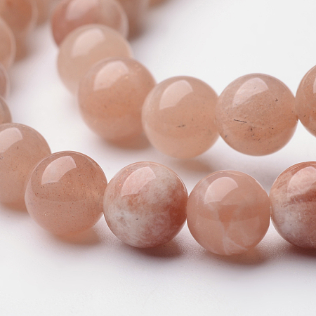 Arricraft Natural Sunstone Round Bead Strands, 8mm, Hole: 1mm, about 49pcs/strand, 14.9 inches
