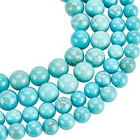 NBEADS About 87 Pcs Natural Gemstone Beads, 6mm 8mm Natural Howlite Beads Round Rock Beads Genuine Stone Beads Natural Real Stone Spacer Beads for DIY Bracelet Necklaces Jewelry Making