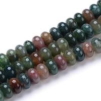 Honeyhandy Natural Indian Agate Bead Strands, Rondelle, 8x5mm, Hole: 1mm, about 75pcs/strand, 14.9 inch