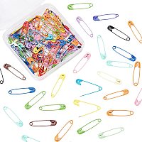 arricraft 100 Pcs Iron Safety Pins, Mixed Color Coated Safety Pins Rust Resistant Crafts Safety Pin for DIY Arts Crafts Sewing Clothing Jewellery Making