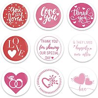 GLOBLELAND 9Pcs Love Pattern Pinback Buttons Valentine's Day Wedding Brooch Pins Button Badges for Adults Kids Men or Women, 2.3Inch, Mixed Color, Matte Surface