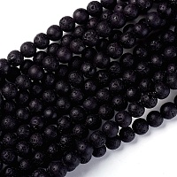 ARRICRAFT Natural Lava Rock Beads Strands, Round, 10mm, Hole: 1.2mm, about 40pcs/Strand, 15.75 inches(40cm)