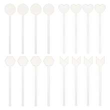 FINGERINSPIRE 24 Pcs 7.2 Inch Acrylic Cocktail Swizzle Stick 4 Styles Clear Drink Stirrer Sticks Bar Drinks Mixing Rod Cocktail Garnish Sticks for Wedding Birthday Party Bridal Shower and Holiday