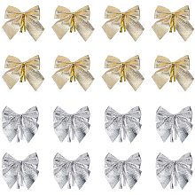 Arricraft 96pcs 2" Christmas Tree Bows Twist Tie Bows Ribbon Hair Bows Ornaments for Christmas Tree Hanging Decoration, Sewing, Wedding, Gift Decoration (Gold & Silver)