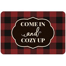 SUPERFINDINGS 23.6"x15.7" Indoor Doormat, Anti Slip, Durable & Waterproof Red Plaid Linen and Rubber Ground Mat for Front Door Inside Dirt Trapper Mats Shoes Scraper