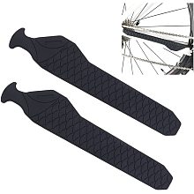 OLYCRAFT 2Pcs Mountain Bike Chainstay Protector MTB Bicycle Down Tube Frame Protector Silicone Bicycle Frame Guard Chain Guard Pad Protect Your Bike from Scratch Black Fish Scales Patterns