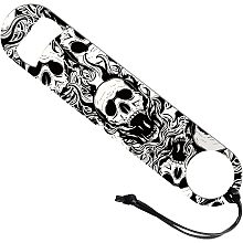 GLOBLELAND Human Skeleton Art Stainless Steel Bottle Opener with PU Cord Beer Bottle Opener Flat Bottle Opener Heavy Duty Bar Funny Bartender Opener for Home Kitchen Bar Restaurant, 7inch