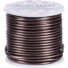 BENECREAT 9 Gauge 55FT Brown Jewelry Craft Wire Tarnish Resistant Bendable Aluminum Sculpting Metal Wire for Jewelry Craft Beading Work, 3mm