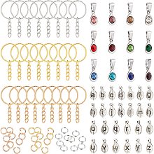 Arricraft 166 Pcs Keychain Making Supplies, Letter Charm Keychain Making Kit Mixed Color Alloy Keyring Accessorie Bulk Keychain Materials for DIY Keychain Crafting Jewelry Making