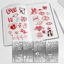 FINGERINSPIRE 4 Pcs Romantic Love Theme Cutting Dies Stencil Metal Template Molds, Couples Heart Pattern Steel Embossing Tool Die Cuts for Card Making Scrapbooking DIY Etched Dies Decoration Supplies