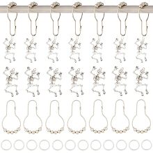 GORGECRAFT 12Pcs Skeleton Shower Curtain Hooks Skull Halloween Curtains Rings Decorative Showers Hangers Rustproof Practical Reusable Hanging Bathroom Clips for Home Decor Bedroom Accessories