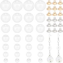 PandaHall Elite 42pcs Mini Empty Clear Glass Globe, Wish Glass Ball with Caps Fillable Ball Vial Charm Clear Ornaments Hanging for DIY Pendant Charms Stud Earring Making, 8~20x19mm