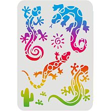 FINGERINSPIRE Lizards Stencil 11.7x8.3 inch Aztec Lizard Painting Stencil Reusable Gecko Drawing Stencil Animal Stencil for Painting on Wood Tile Paper Fabric Floor Wall