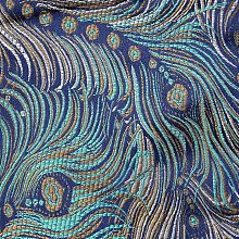 CHGCRAFT 31 Inches Applique Rayon Satin Brocade Jacquard Fabric Slim and Soft Peacock Phoenix Tail Satin Fabric for Wedding Dress Fashion Costumes Decorations Silky Satin Sewing Craft