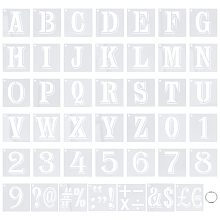 GORGECRAFT 42Pcs Letter Stencils Symbol Numbers Craft Stencils Reusable Alphabet Template Scrapbooking Stencils Reusable Kit for Painting on Wood, 3Inch