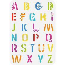 FINGERINSPIRE Car Letters Painting Stencil 11.7x8.3inch Large A-Z Alphabet Letters Stencil for Painting Reusable Transportation Theme Drawing Template for Home Wall Wooden Sign Furniture Decoration