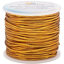 Arricraft 2.5mm Metallic Gold Cord Ribbon Elastic Cords Stretch Ribbon Cord Metallic Tinsel Cord Rope for Craft Making Gift Wrapping Christmas Tree Decoration, 32 Yards