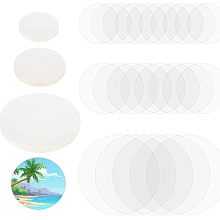 CHGCRAFT 600Pcs 3 Sizes Plastic Circle Mylars Transparent Button Film Covers Circle Mylars Protective Badge Films for Pin Badges Round Buttons Brooch Making 1.4inch/1.7inch/2.7inch