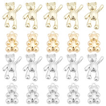 SUNNYCLUE 1 Box 40Pcs 4 Style Bear Charms Teddy Bear Charm Kawaii Lucky Animal Charm Bears Charm for Jewellery Making Charms DIY Bracelet Necklace Earring Gift Decoration Women Adult Craft Supplies