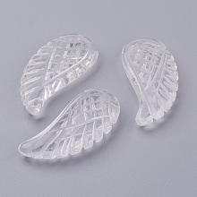 Honeyhandy Natural Quartz Crystal Pendants, Wing, 34~35x16~18x6.5~7.5mm, Hole: 1mm