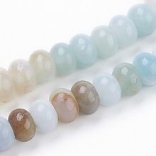 Honeyhandy Natural Flower Amazonite Beads Strands, Rondelle, 6x4mm, Hole: 1mm, about 96pcs/strand, 15.1 inch(38.5cm)