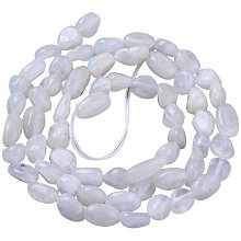 CHGCRAFT 5 Strands Natural Moonstone Bead Strands Nature White Nuggets Loose Beads Milk White Energy Stone for Necklaces Bracelets Jewelry Making 15.4"，White