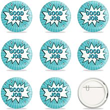 GLOBLELAND 9 Pcs Good Job Pinback Buttons Badge, Recognition Encouraging Pins Button Badges for Adults, Kids, Men or Women, 2-1/4 Inch Round Button Pin