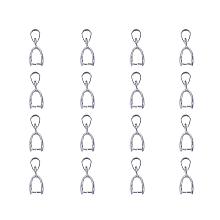 ARRICRAFT About 200 Pcs Iron Clasp Bails Dangle Charms Jewelry Findings Beads Pendant Bail Pinch Clip Connectors Platinum 20x7mm