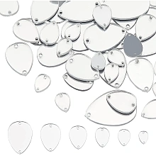 FINGERINSPIRE 52pcs Acrylic Mirror Sew on Rhinestone Teardrop Shape Mirrored Rhinestone with Two Sew Hole Clear DIY Teardrop Mirrored Sew Rhinestones for Costume Decoration and DIY Craft(Mix Size)