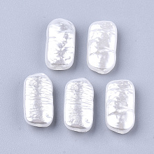 Honeyhandy ABS Plastic Imitation Pearl Beads, Rectangle, Creamy White, 16x9x5mm, Hole: 1.8mm, about 1080pcs/500g