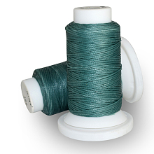 Honeyhandy Flat Waxed Polyester Cord, for Leather Sewing Stitching, Teal, 0.8mm, about 54.68 yards(50m)/roll