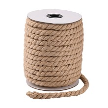 Honeyhandy 3-Ply Macrame Cotton Cord, Twisted Cotton Rope, for Wall Hanging, Plant Hangers, Crafts and Wedding Decorations, Wheat, 12mm, about 21.87~24.05 yards(20~22m)/roll