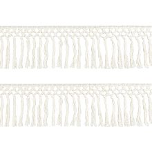 BENECREAT 4 Yardsx5.5 inch Wide Cotton Tassel Fringe Trim, Costume Accessories Fringe Trim for DIY Sewing Craft Curtain Furniture Decoration