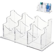 OLYCRAFT 6 Pockets 2 Tiers Acrylic Business Card Holder Vertical Business Card Holder Clear Desktop Business Card Display Stand Acrylic Name Card Holder for Office Home Desk