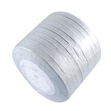 NBEADS 10 Rolls of 6mm Silver Sparkle Satin Ribbon Wrapping Boxes Packaging