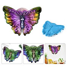 Honeyhandy DIY Butterfly Silicone Molds, Resin Casting Molds, Fondant Molds, for Candy, Chocolate, UV Resin, Epoxy Resin Jewelry Making, Deep Sky Blue, 160x215x21mm