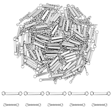 DICOSMETIC 200Pcs 2 Styles Long Bar Pendant Link Bar Charm Connector Twist/Cuboid Link Connector Long Vertical Rectangle Connector Stainless Steel Connector for Jewelry Making, Hole: 1/1.8mm