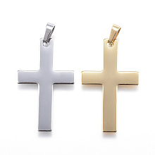 Honeyhandy 304 Stainless Steel Pendants, Latin Cross, Mixed Color, 36.5x22x1mm, Hole: 4x7mm