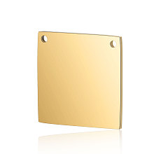 Honeyhandy 201 Stainless Steel Pendants, Manual Polishing, Square, Golden, 16x16x1mm, Hole: 1mm