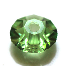 Honeyhandy Imitation Austrian Crystal Beads, Grade AAA, Faceted, Flat Round, Lime Green, 8x4mm, Hole: 0.9~1mm