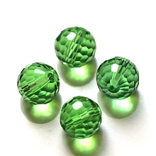 Honeyhandy Imitation Austrian Crystal Beads, Grade AAA, Faceted, Round, Light Green, 10mm, Hole: 0.9~1mm