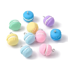 Honeyhandy Handmade Polymer Clay Pendants, Macarons, Mixed Color, 18~20x14~15mm, Hole: 2mm