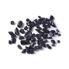 Honeyhandy Natural Black Tourmaline Chip Beads, No Hole/Undrilled, 2~12x2~10x1~3mm, about 11200pcs/1000g