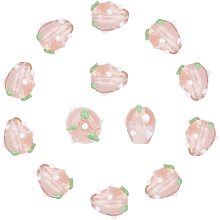 Arricraft 10 Pcs Strawberry Beads, Handmade Lampwork Beads Spacer, Glass Beads for Jewelry Making, Pink