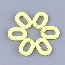 Honeyhandy Acrylic Linking Rings, Quick Link Connectors, For Jewelry Chains Making, Oval, Yellow, 19x14x4.5mm, Hole: 11x5.5mm